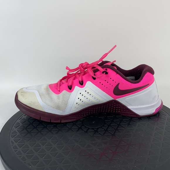 Nike Metcon 2 White/Pink/Maroon Training Shoes 821913-106 Women's Size 8 - Picture 9 of 14